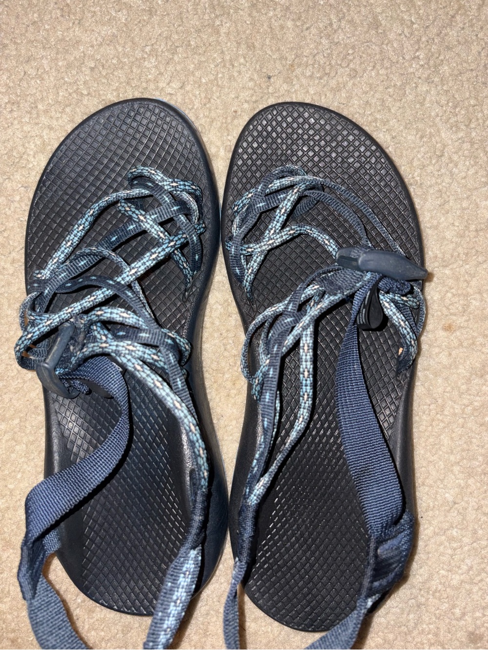 Chaco Navy Patterned Strap Sport Sandals